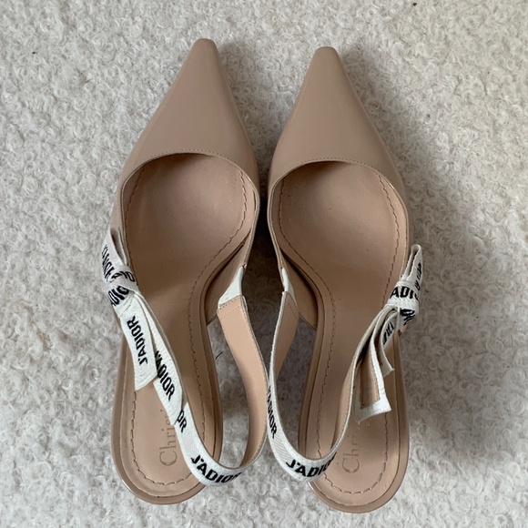 Christian Dior J’adiore light tan patent leather slingback pumps - Picture 1 of 4